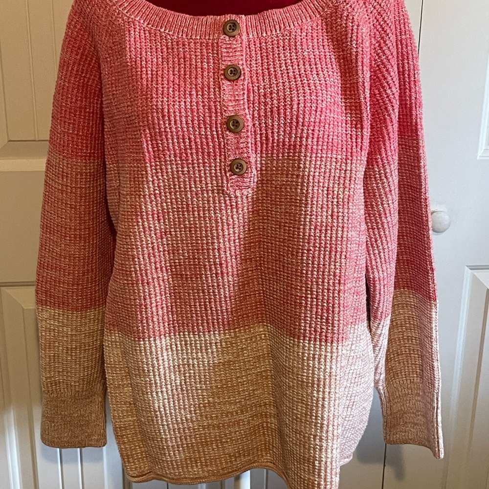 Sundance Ombré Pink and Cream Sweater XXL